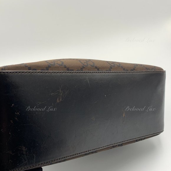 Authentic Gucci Monogram Dark Brown Shoulder Bag - Picture 7 of 15